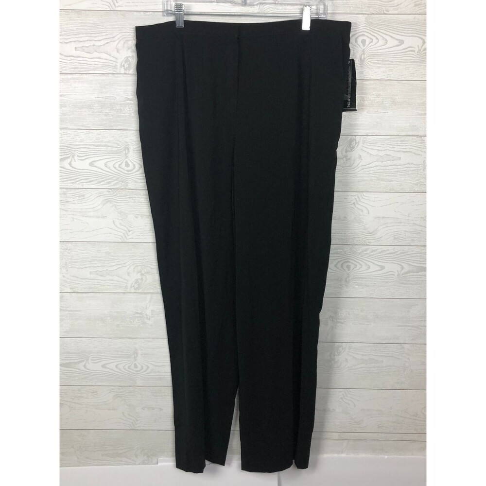NWT Norton Mcnaughton Women's Size 18 Trousers Dress Pants Pleated Solid Black